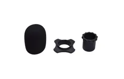 Muslady Microphone Protection Accessory Kit with Foam Windshield Anti-rolling Silicone Ring Bottom Rod Sleeve Holder for Wireless Handheld Mic