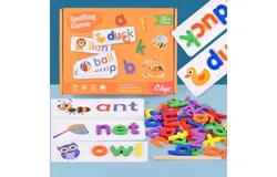 81Pcs Kids See and Spell Cards Spelling Games Learning Wood Toys for 2&plus; Year Old