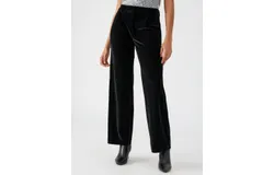 Sanctuary Faye Semi High Rise Velvet Trouser Pant In Black