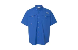 Columbia PFG Bahama II Short Sleeve Shirt 101165 Vivid Blue L
