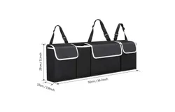 Car Trunk Organizer and Storage&comma; Backseat Hanging Organizer for SUV&comma; Truck&comma; MPV&comma; Waterproof&comma; Collapsible Cargo Storage Bag with 4 Pockets&comma; Car Interior Accessories for Men and Women &lpar;Black&rpar;