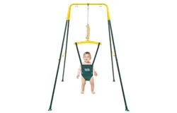 Baby Jumper with Stand for 6-24 Months&comma; Infant Jumper for Indoor&sol;Outdoor Play&comma; Toddler Jumper for Baby Girl&sol;Boy&comma; with Adjustable Chain&comma; Easy to Assemble & Store &lpar;with Stand&rpar; - Green