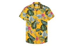 Hawaiian Shirt for Men&comma; Unisex Summer Beach Casual Short Sleeve Button Down Shirts&comma; Printed