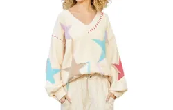 Pol Star Sweater With Fringe Detail In Beige