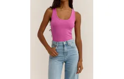 Z Supply Essy Rib Top In Raspberry Sorbet