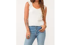 Dear John Denim Kia Cap Sleeve Top In White