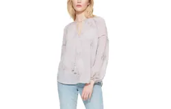 Dex Embroidered Mauve Blouse In Beige