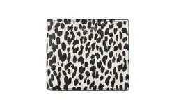Saint Laurent BabyCat Leopard Print Black and White Leather Bifold Wallet
