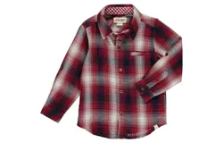 Me & Henry Boy&apos;s Atwood Woven Shirt In Red&sol;navy Plaid
