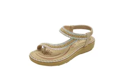 Women&apos;s summer sandals&comma; flat bottom beach fashion floral flip flops