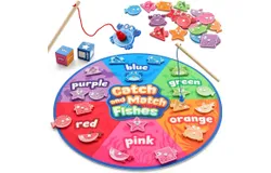 Coogam Montessori Toy for Toddlers&comma; Fine Motor Skill Wooden Magnetic Fishing Game for Year Old Kids&comma; Color and Shape Sorter for Age 3 4 5 Girls Boys Preschool Educational Gift