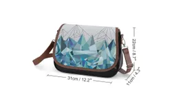 Triangle Mountain Art Vintage Crossbody Bag for Women Medium Leather Hobo Bags Shoulder Bag Classic City Leather Satchels