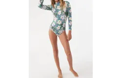 O&apos;neill Girl&apos;s Bellamy Floral Long Sleeve Surfsuit In Jade