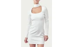 Fore Cutout Crepe Mini Dress In White