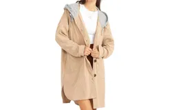 Hyfve Be On My Side Corduroy Hoodie Jacket In Beige