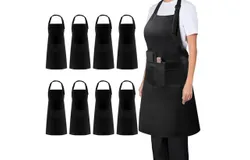 10 Delantal de Cocina Impermeable&comma; Delantal de Trabajo Chef Con Bolsillo&comma; Resistente Desgaste&comma; Transpirable y Aceite&comma; Mandil Unisex para Cocina Camarera Restaurante Barbacoa Regalo