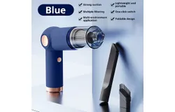 Folding car vacuum cleaner portable wireless handheld mini household large suction dust vacuum cleaner Suitable for office&comma; home&comma; car and other scenes-S690 blue &lbrack;color box packaging&rcub;