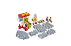 Bigjigs Rail Paquete de accesorios para carreteras de madera&comma; juegos de trenes para niños - 54 piezas