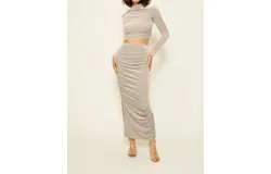 Line And Dot Juniper Maxi Skirt In Taupe
