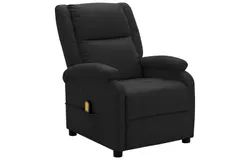 Massage Chair Black Faux Leather