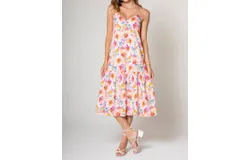 Lavender Brown Kai Dress In Fuchsia Multi