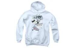 Batman Halftone Swing Youth Pull Over Hoodie &sol; Hooded Sweatshirt