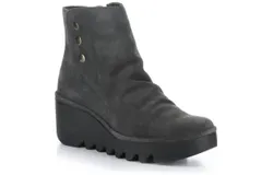 Fly London Women&apos;s Brom Zip Up Ankle Boots In Oil Suede Diesel