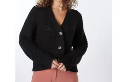 Esqualo Short Zz Knit Cardigan In Black