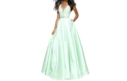 Sherri Hill V-Neck Prom Dress In Light Green