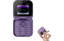 Mini Flip Mobile Phone 2 SIM Card Small Display Foldable Cell Phone&comma; Unlocked Flip Phone 2G Flip Cell Phone for Seniors &lpar;Purple&rpar;