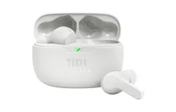 JBL Vibe Beam - True Wireless JBL Deep Bass Sound Earbuds&comma; Bluetooth 5&period;2&comma; Water & Dust Resistant&comma; Hands-free call with VoiceAware&comma; Up to 32 hours of battery life &lpar;White&rpar;