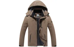 Men&apos;s winter outerwear waterproof ski jacket warm fleece jacket multi-pocket parka raincoat