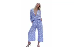 French Connection Belia Drape Pants In Belia Blue