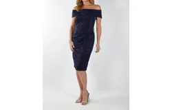 Frank Lyman Off-Shoulder Dress In Black&sol;blue
