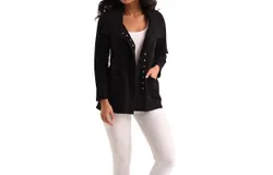 French Kyss Ryder Hidden Pocket Jacket In Black