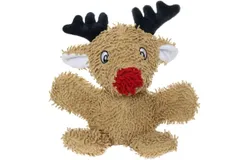 MIGHTYMicrofiber Ball Medium ReindeerHoliday Made with Squeaker Balls and Minimal Stuffing&period; Strong & Tough&period; Interactive Play&period; Machine Washable & Floats