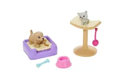 Barbie Doll Pet Theme Accessory Set - Storytelling Adventure Series Pair with Dollhouse