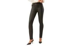 Ecru Melrose 5 Pocket Slim Jean Coated Denim In Black