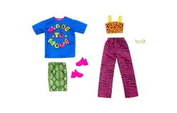 Barbie Clothes&comma; Fashion and Accessory 2-Pack Dolls&comma; 2 Vibrant Outfits with Styling Pieces for Complete Looks