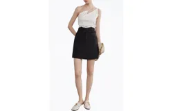 Fangyan Soleil One-Shoulder Cutout Cotton Top In White