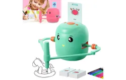 Interactive Educational Drawing Robot for Kids - Montessori Learning Toy with 100 Word Cards&comma; Voice Interaction&comma; Ages 5&plus; &lpar;Green&rpar;