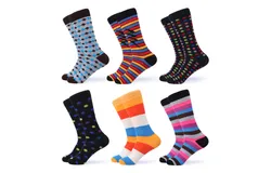 Gallery Seven Men&apos;s Funky Colorful Dress Socks 6 Pack-Classy Collection-13-15