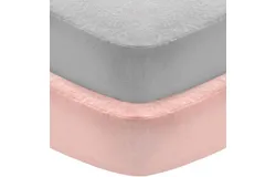 Flannel Crib Sheet 2 Pack&comma; 100&percnt; Cotton Flannel Crib Sheet&comma; Heavenly Soft Fitted Crib Sheet for Standard Crib &lpar;28" X 52"&rpar; and Toddler Mattresses&comma; Grey&Pink