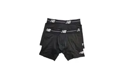 New Balance Men&apos;s 2-Pack Premium Performance 6" Boxer Briefs In Black&sol; Black