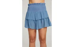 Chaser Cruz Mini Skirt In Vintage Blue