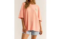 Z Supply Love Club Oversized Tee In Summer Peach