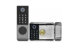 Waterproof Outdoor Door Smart Wheel Lock Digital Fingerprint Electric Electronic Smart Door Lock &lpar;Double Sided&rpar;