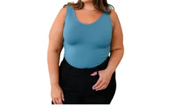 Yelete Basics Reversible Longline Tank Top In Dark Teal