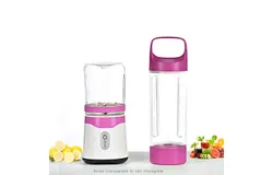 Electric Dual Cup 500ml&plus;300ml Portable Blender&comma; USB Rechargeable Personal Size Blender&comma; Powerful with 6 Blades for Milkshakes and Smoothies&comma; Mini Juicer Blender with Extra Handle Cover&comma; Suitable for Travel&comma; Sports&comma; and Kitchen- Purple
