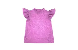 Little Olin Kids Ruffle Top In Fuschia